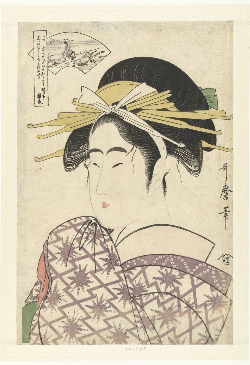 Courtesan og Ide Tama-floden The Six Tama Rivers (serietitel) af Kitagawa Utamaro