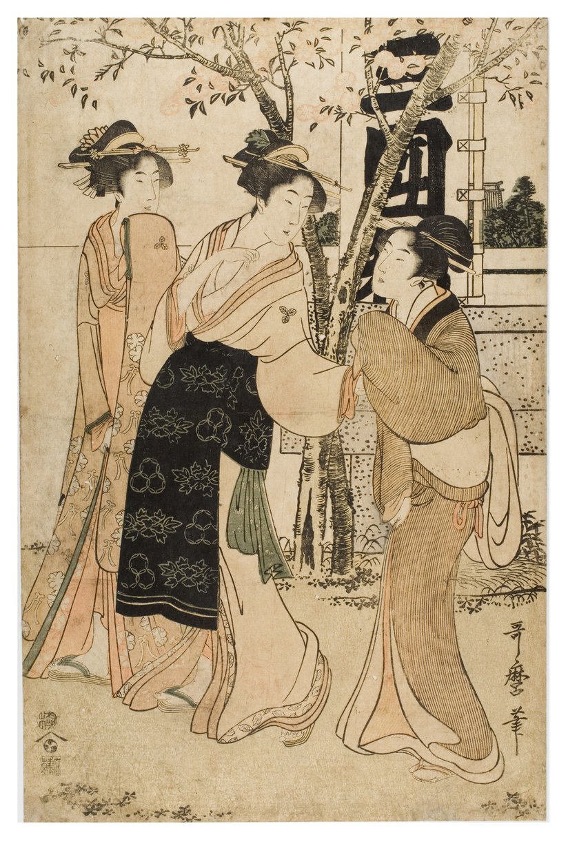 Udstilling af skatte ved Mimeguri-helligdommen af Kitagawa Utamaro