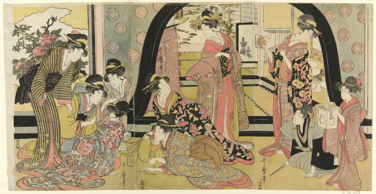 Lodtrækning om præmier (ho biki) af Kitagawa Utamaro