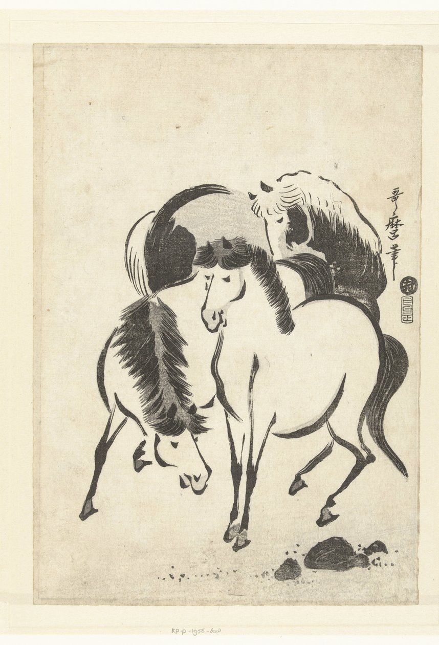 Tre heste af Kitagawa Utamaro