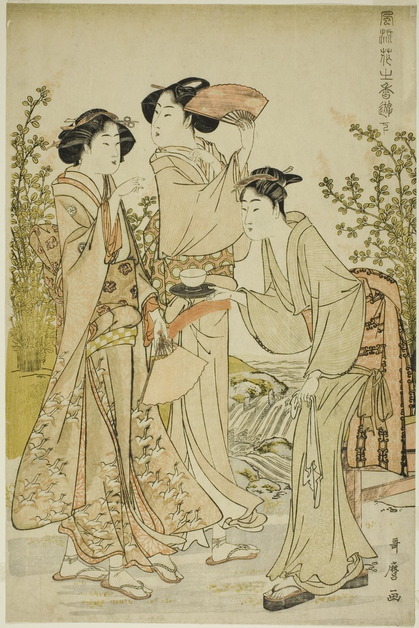 Elegant Pleasures: The Scent of Flowers, venstre (Furyu hana no ka asobi, ge) af Kitagawa Utamaro