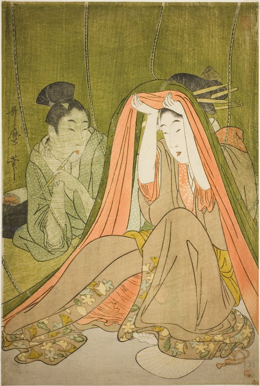 Kommer ud af et myggenet af Kitagawa Utamaro