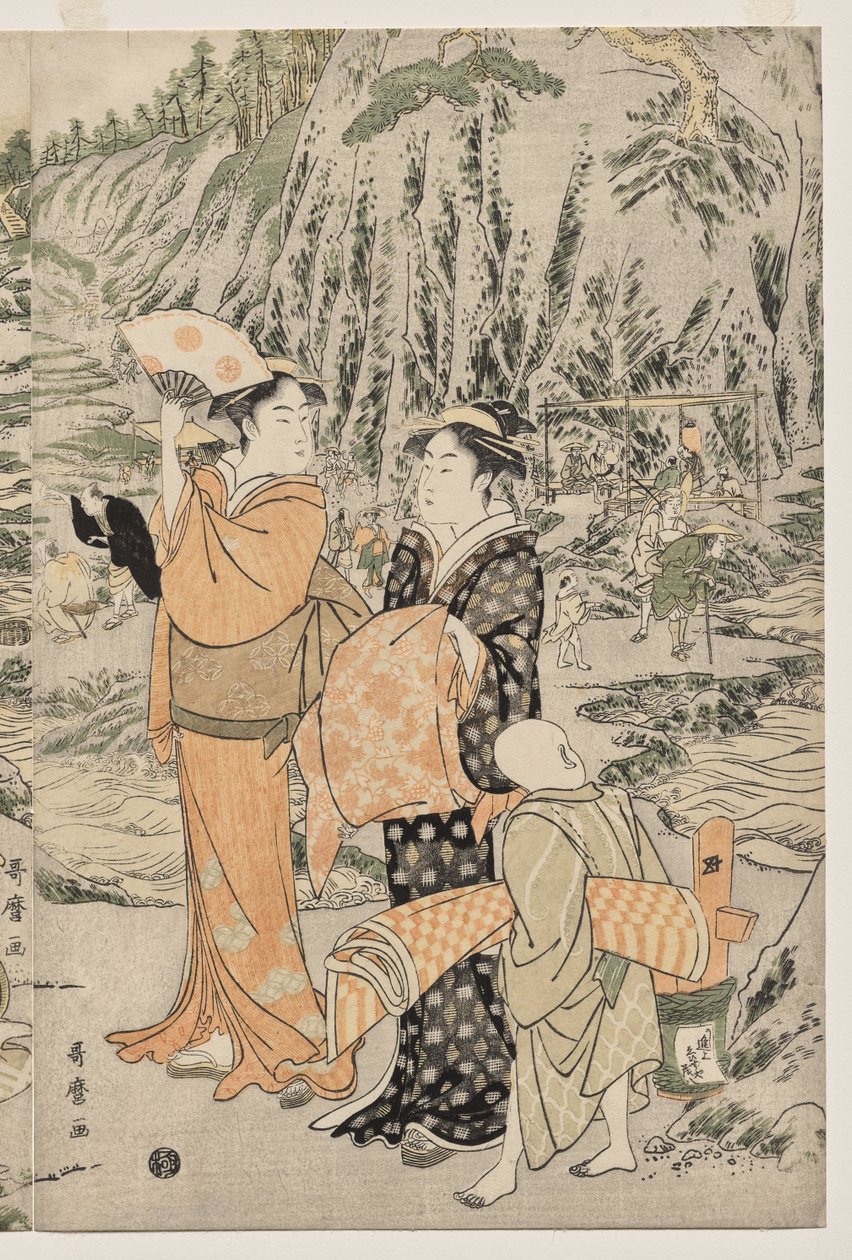 Fiskeri på skærebrættet ved Enoshima af Kitagawa Utamaro