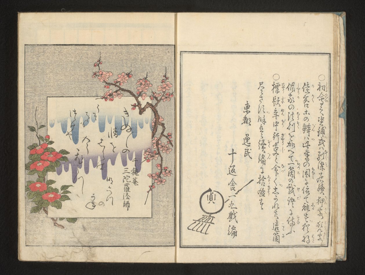 Digt med forårsblomster af Kitagawa Utamaro