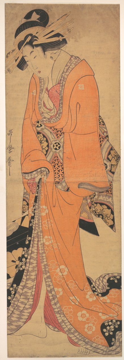 Geisha, sandsynligvis en sangerinde af Kitagawa Utamaro