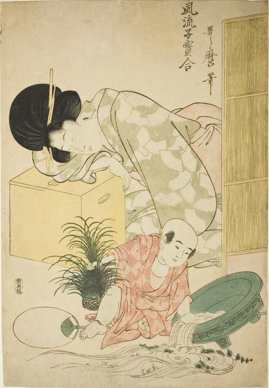 Goldfish, fra serien "Elegant Comparison of Little Treasures (Furyu kodakara awase)" af Kitagawa Utamaro