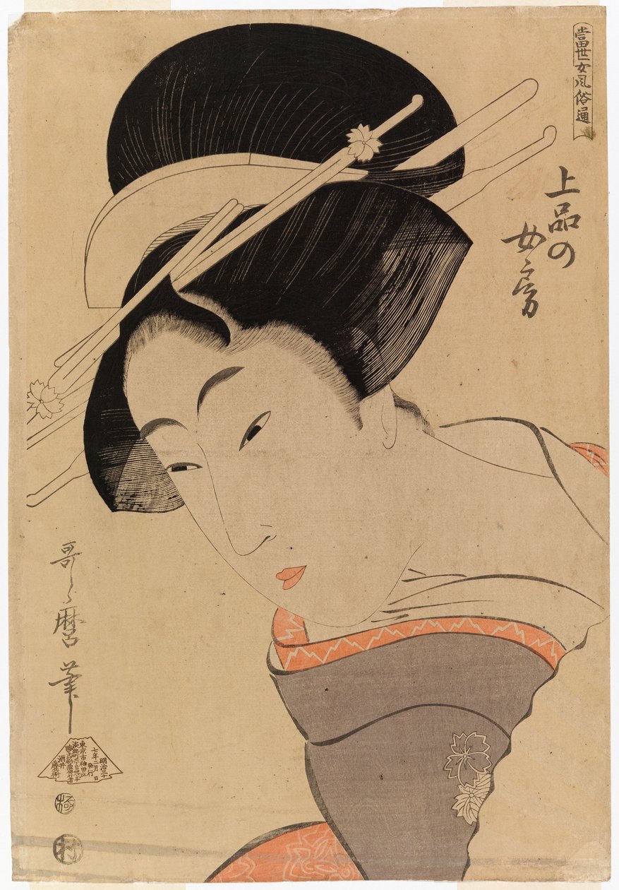 Halvfigurportræt af en pige af Kitagawa Utamaro