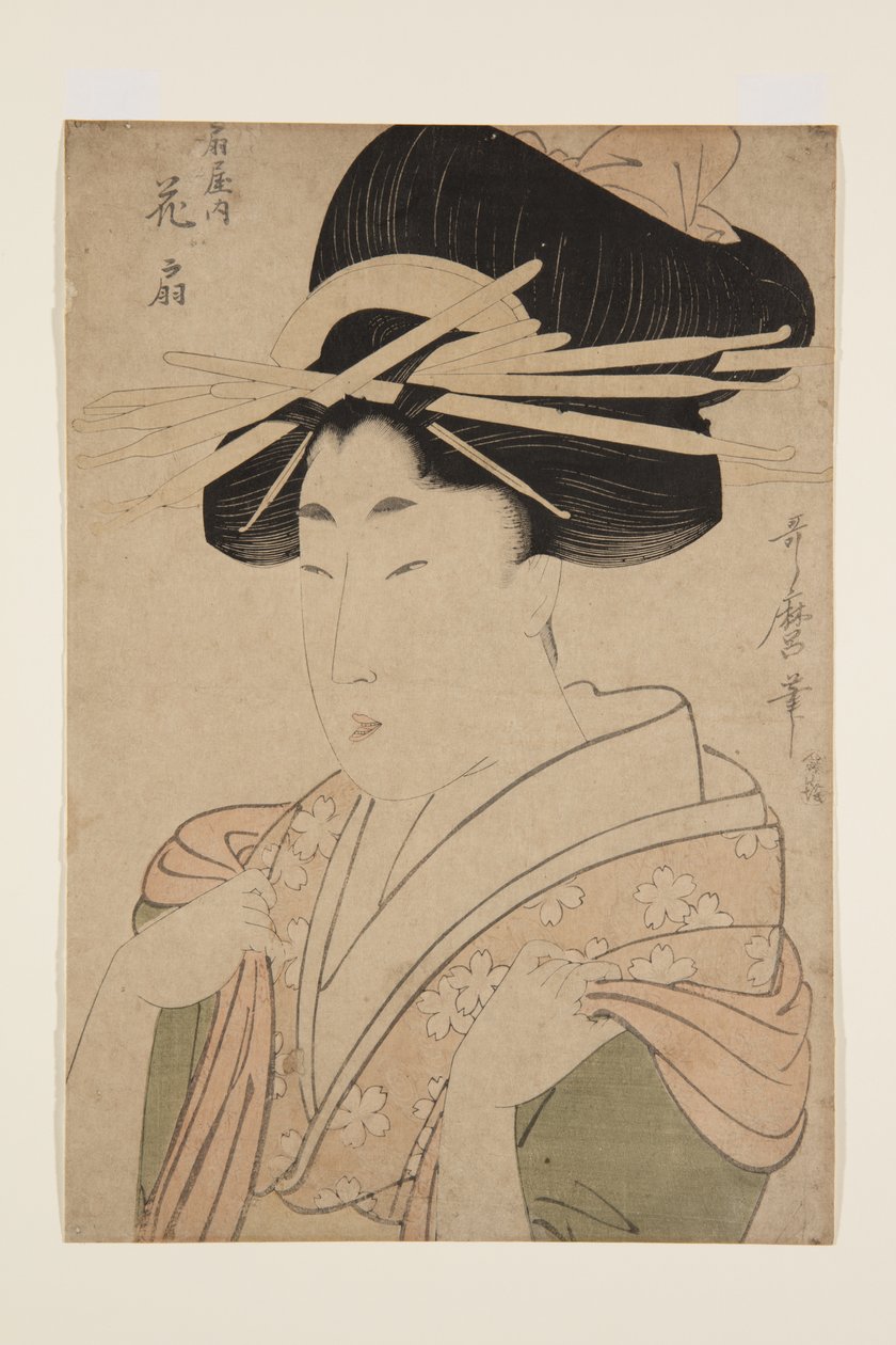 Hana?gi of the ?giya (træbloktryk i farver) af Kitagawa Utamaro
