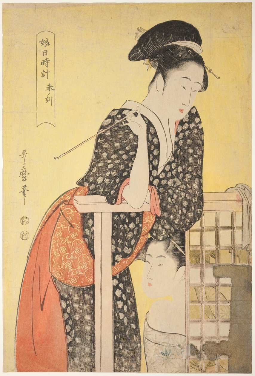 Hour of the Sheep [14:00] (hitsuji no koku), fra serien "Sundial of Young Women" ("Musume hi-dokei") af Kitagawa Utamaro