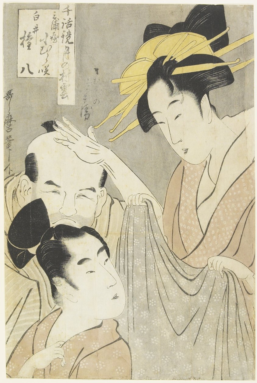 Komurasaki fra Muuraya-huset, Shirai Gonpachi og Viperous Jihe_, 1798-1800 af Kitagawa Utamaro