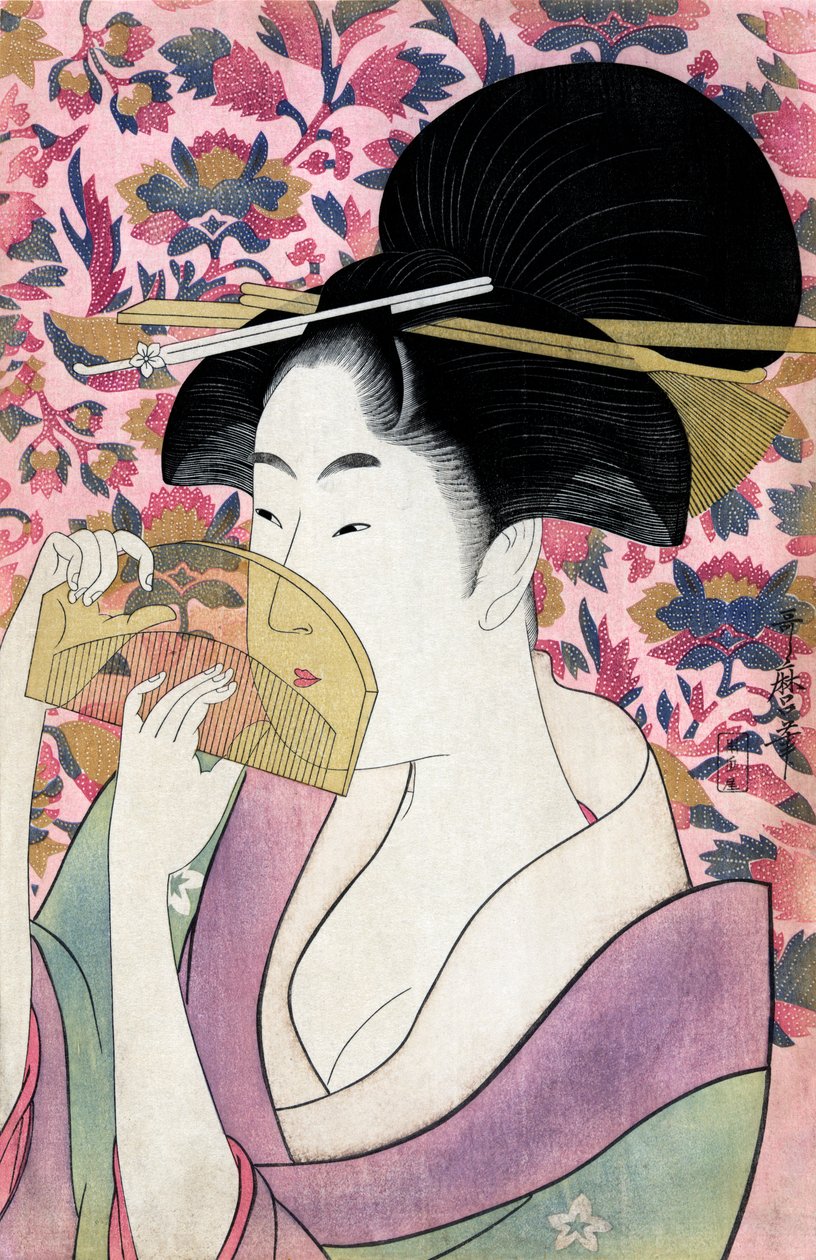 Fuldt brug (kam) ved Utamaro nordside af Kitagawa Utamaro