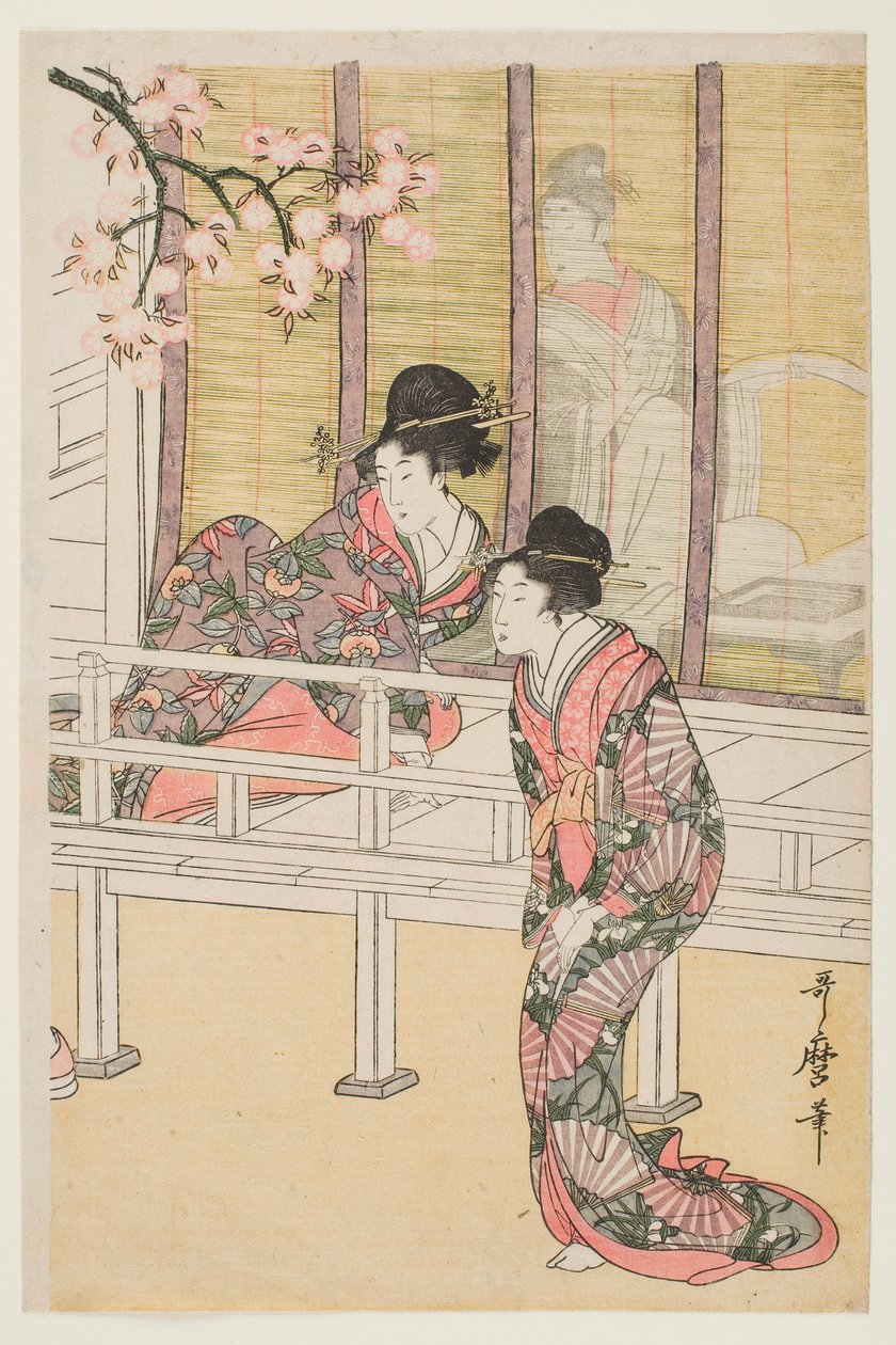 Dame stiger ud af en hofkaret af Kitagawa Utamaro
