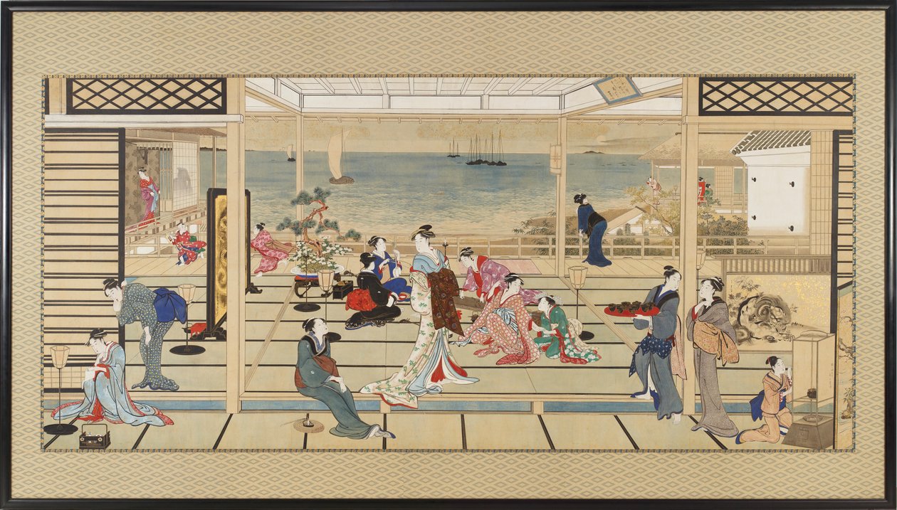 Moonlight Revelry ved Dozo Sagami, Edo-perioden, slutningen af det 18. - begyndelsen af det 19. århundrede. af Kitagawa Utamaro