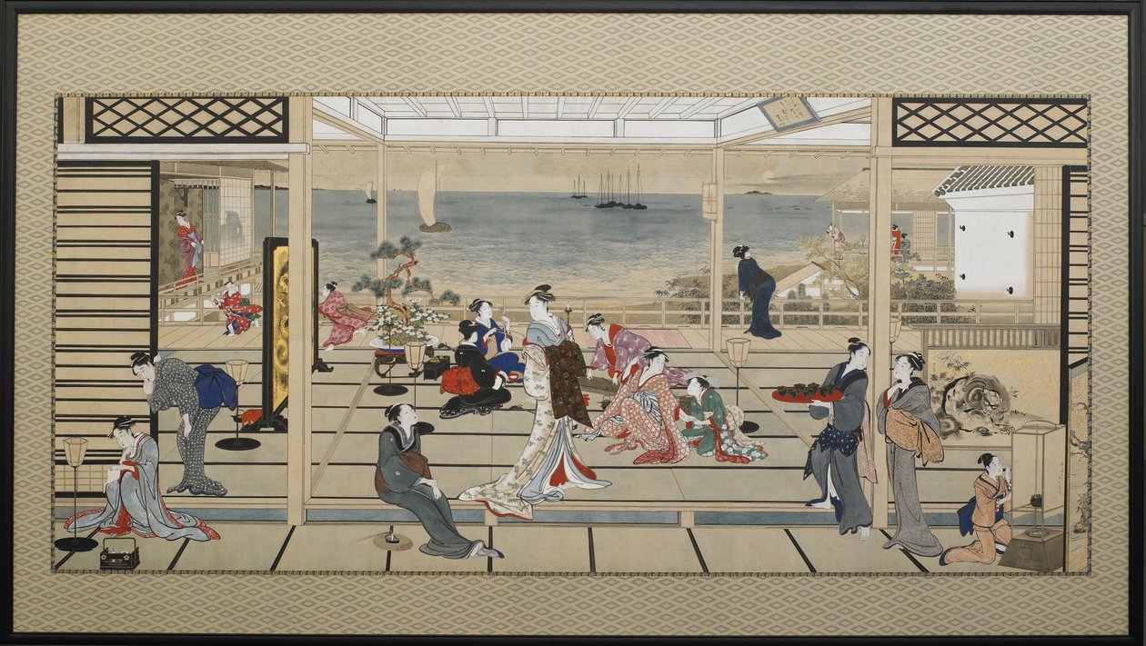 Moonlight Revelry ved Dozo Sagami, slutningen af det 18. århundrede. af Kitagawa Utamaro
