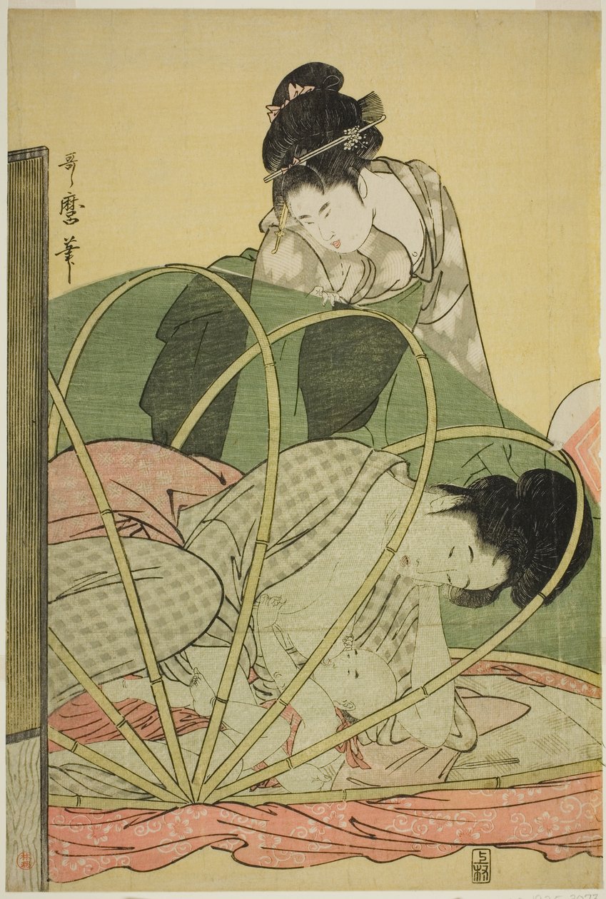 Myggenet til en baby af Kitagawa Utamaro