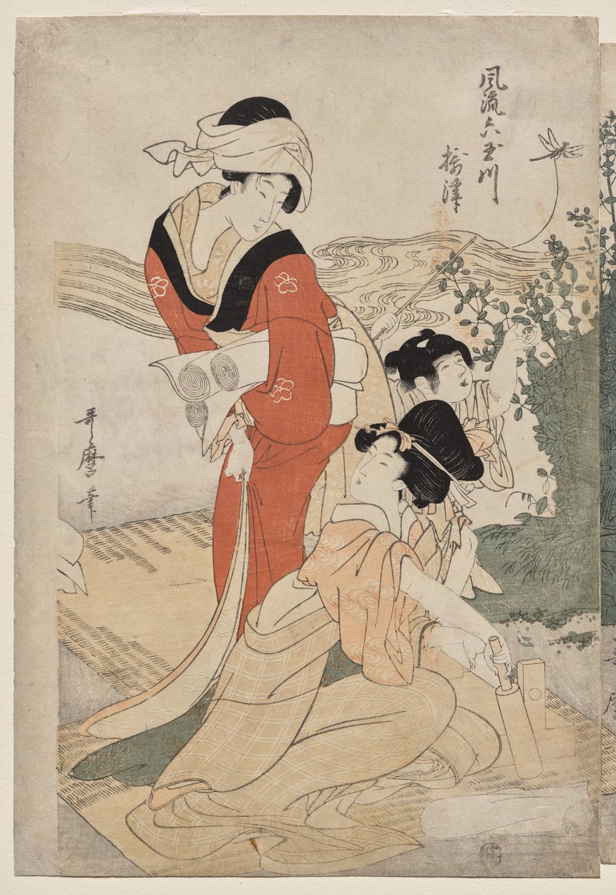 Musashi-provinsen fra serien Fashionable Six Jewel Rivers (Furyu Mu Tamagawa) af Kitagawa Utamaro