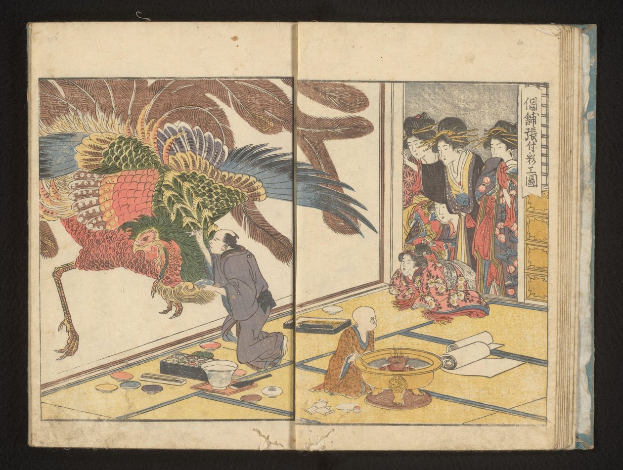 Lav et vægmaleri af Kitagawa Utamaro