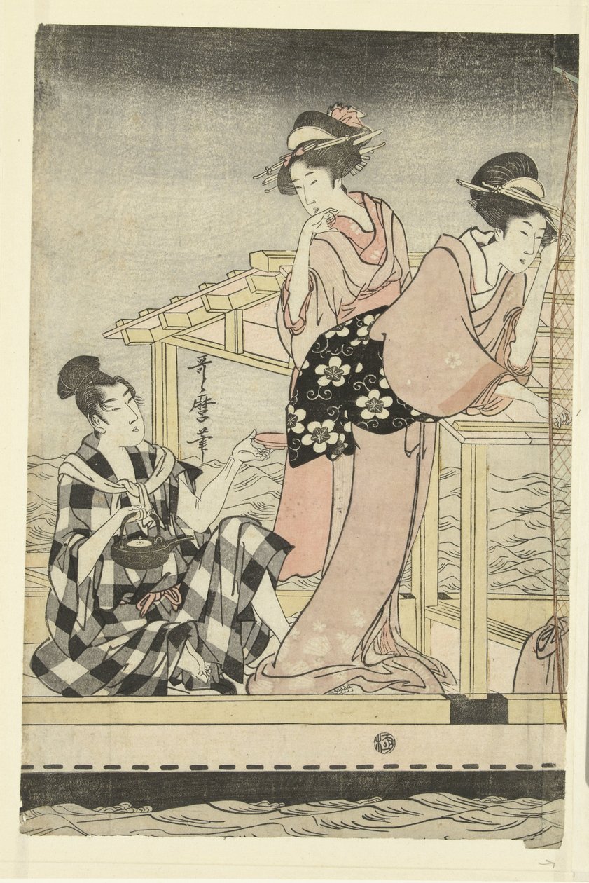 Natligt fiskeri af Kitagawa Utamaro
