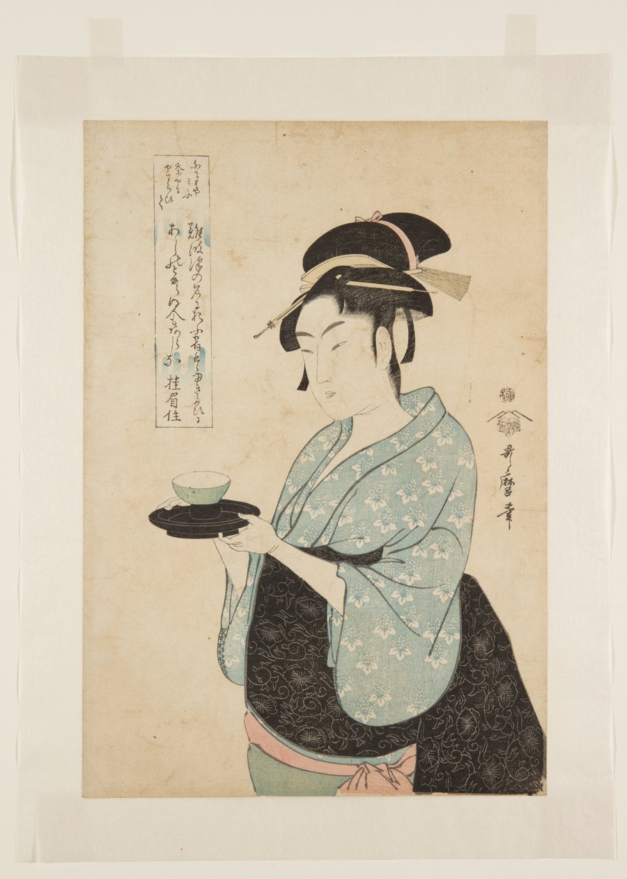 Naniwaya Okita (farvet træbloktryk) af Kitagawa Utamaro