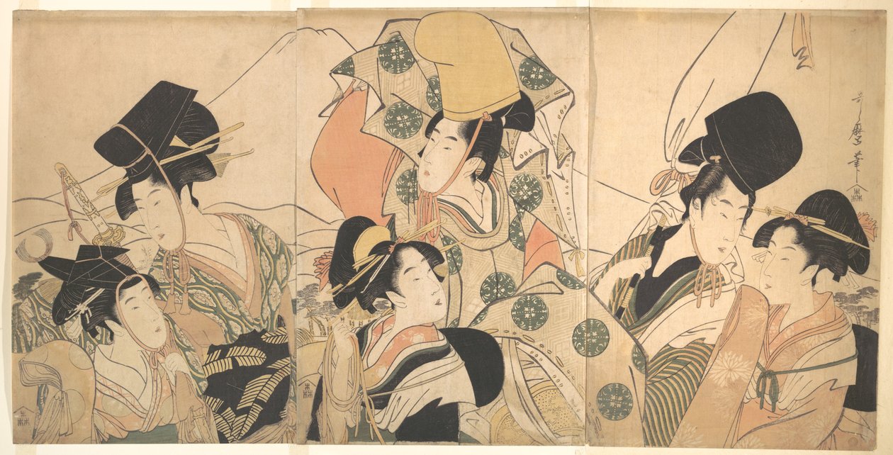 Narihiras rejse mod øst af Kitagawa Utamaro