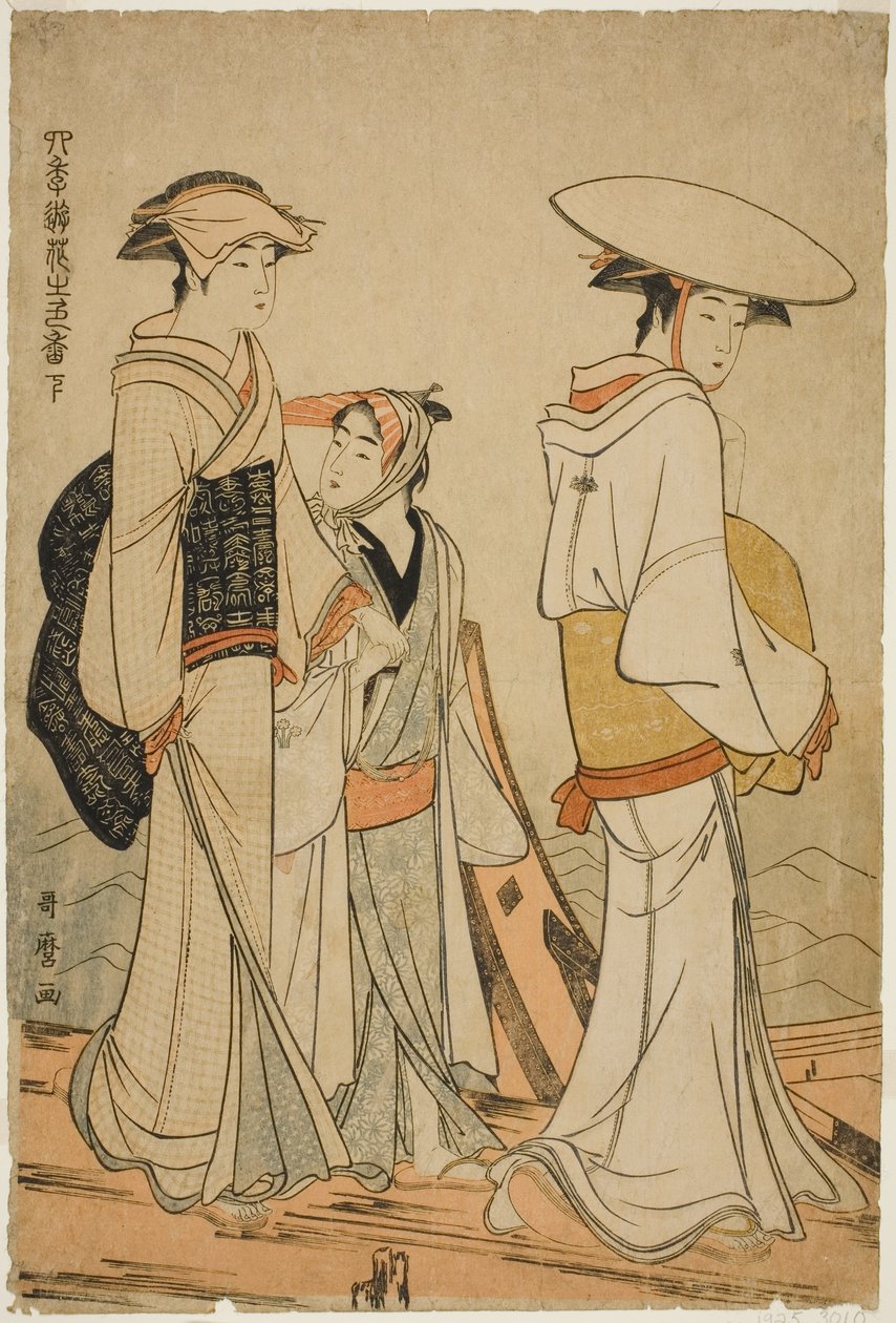 Fornøjelser ved de fire årstider: farver og dufte af blomster, venstre (Shiki no asobi hana no iroka, ge) af Kitagawa Utamaro