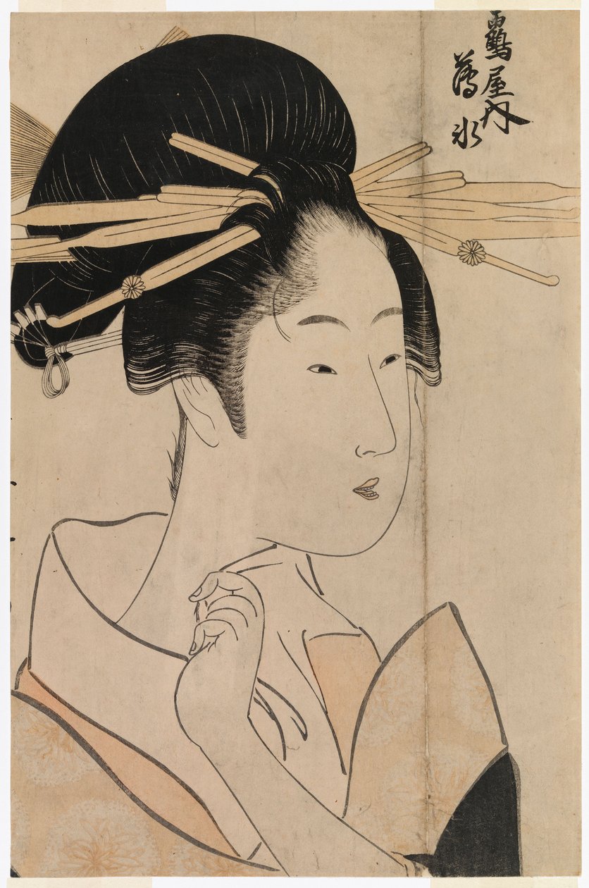 Portræt af en geisha fra Uyo-tehuset af Kitagawa Utamaro