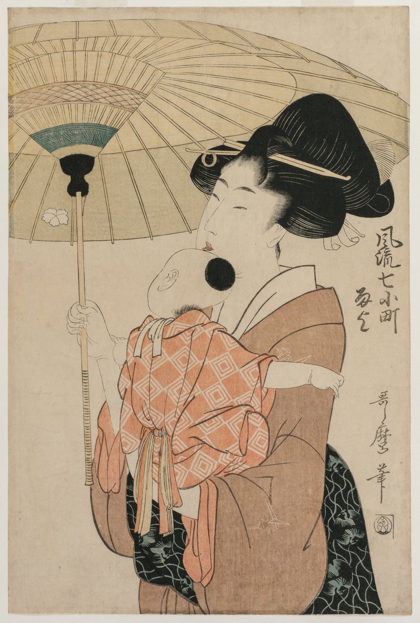 Bønner om regn, fra serien Syv elegante Komachi af Kitagawa Utamaro
