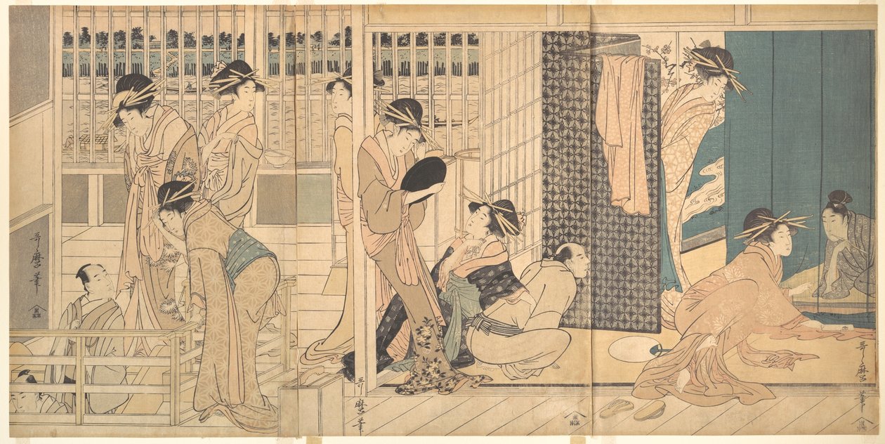 Scene i Yoshiwara af Kitagawa Utamaro