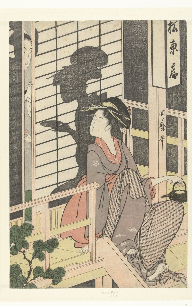 Servitrice fra Matsu Higashiya tehuset af Kitagawa Utamaro