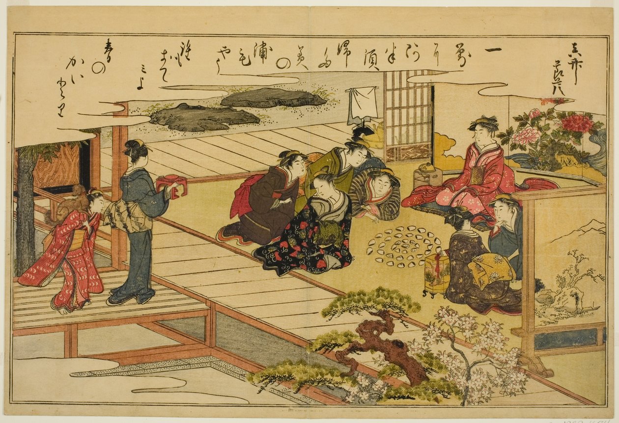 Shell-Matching Game, fra den illustrerede bog "Gaves from the Ebb Tide (Shiohi no tsuto)" af Kitagawa Utamaro