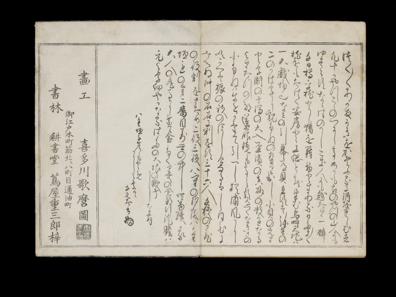 Shiohi no tsuto (Gaver fra Ebbe Tide), kendt som Shell Book, 1789 (farvet træbloktryk) af Kitagawa Utamaro
