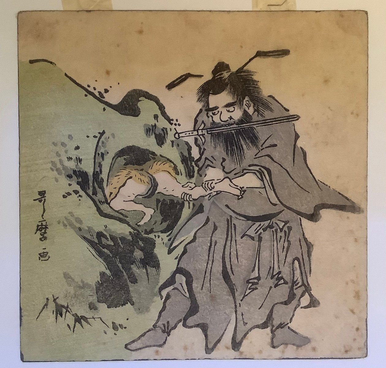 Shōki fanger en oni af Kitagawa Utamaro