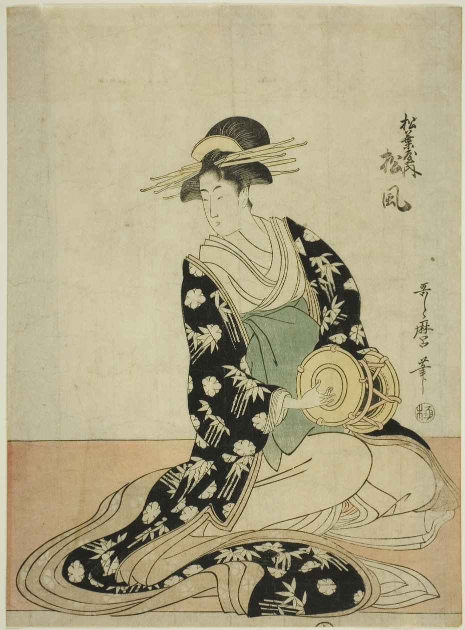The Courtesan Matsukaze of the Matsubaya, fra en unavngiven serie af kurtisaner fra Matsubaya som fem musikere af Kitagawa Utamaro