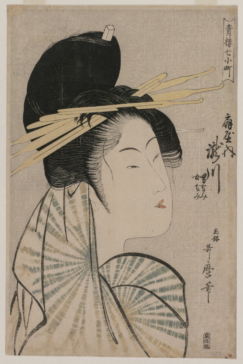 Kurtisanen Takigawa fra Ogiya (fra serien Seven Aspects of Komachi in the Green Houses) af Kitagawa Utamaro