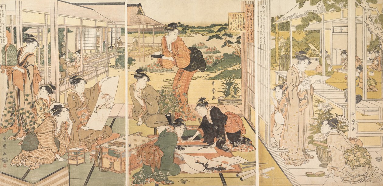 De fire præstationer Kinkishoga, ca. 1788-90. af Kitagawa Utamaro