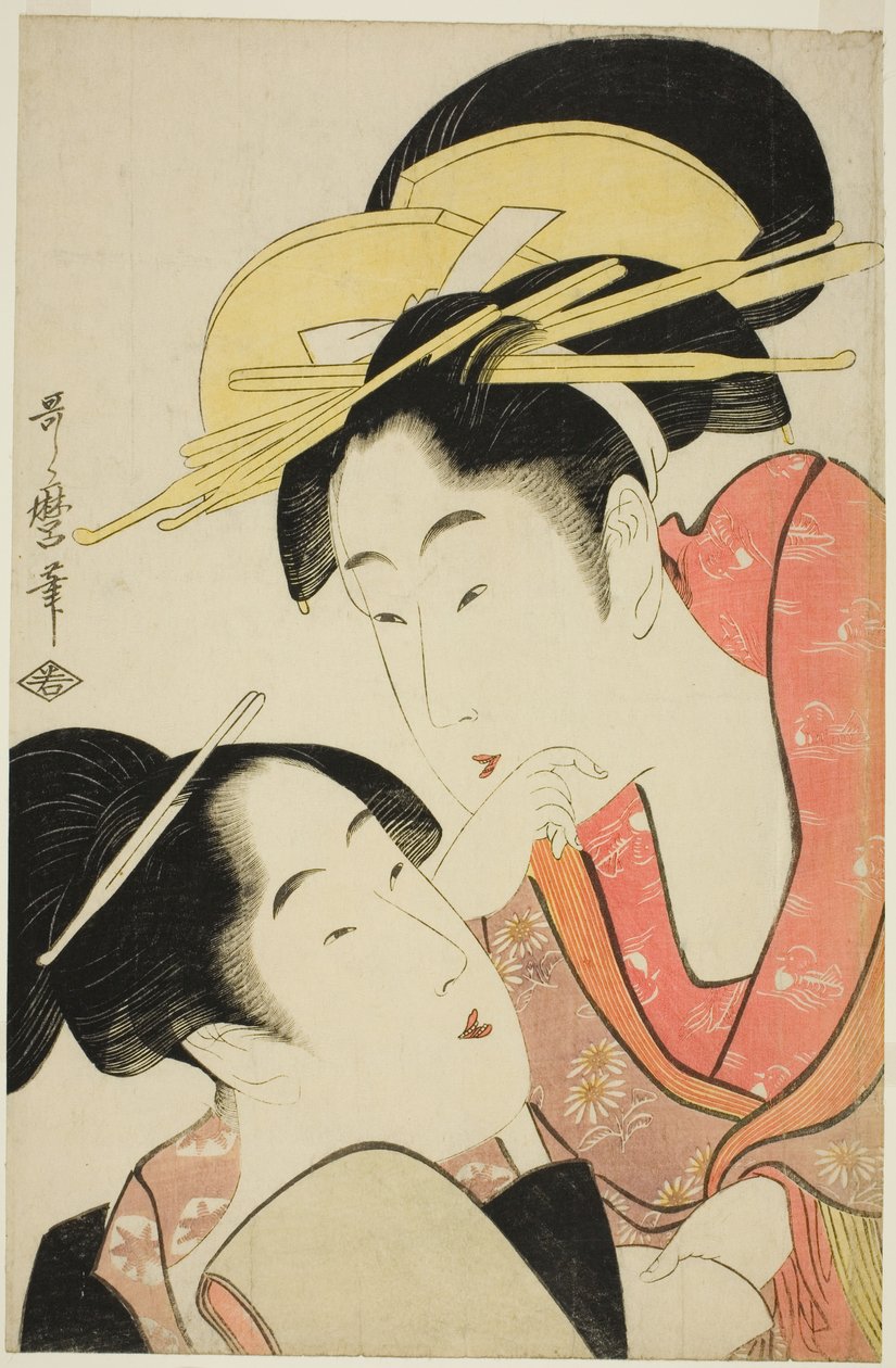 Vanen med at kritisere andre (Ta o soshiru kuse), fra serien "Syv dårlige vaner (Nakute nana kuse)" af Kitagawa Utamaro