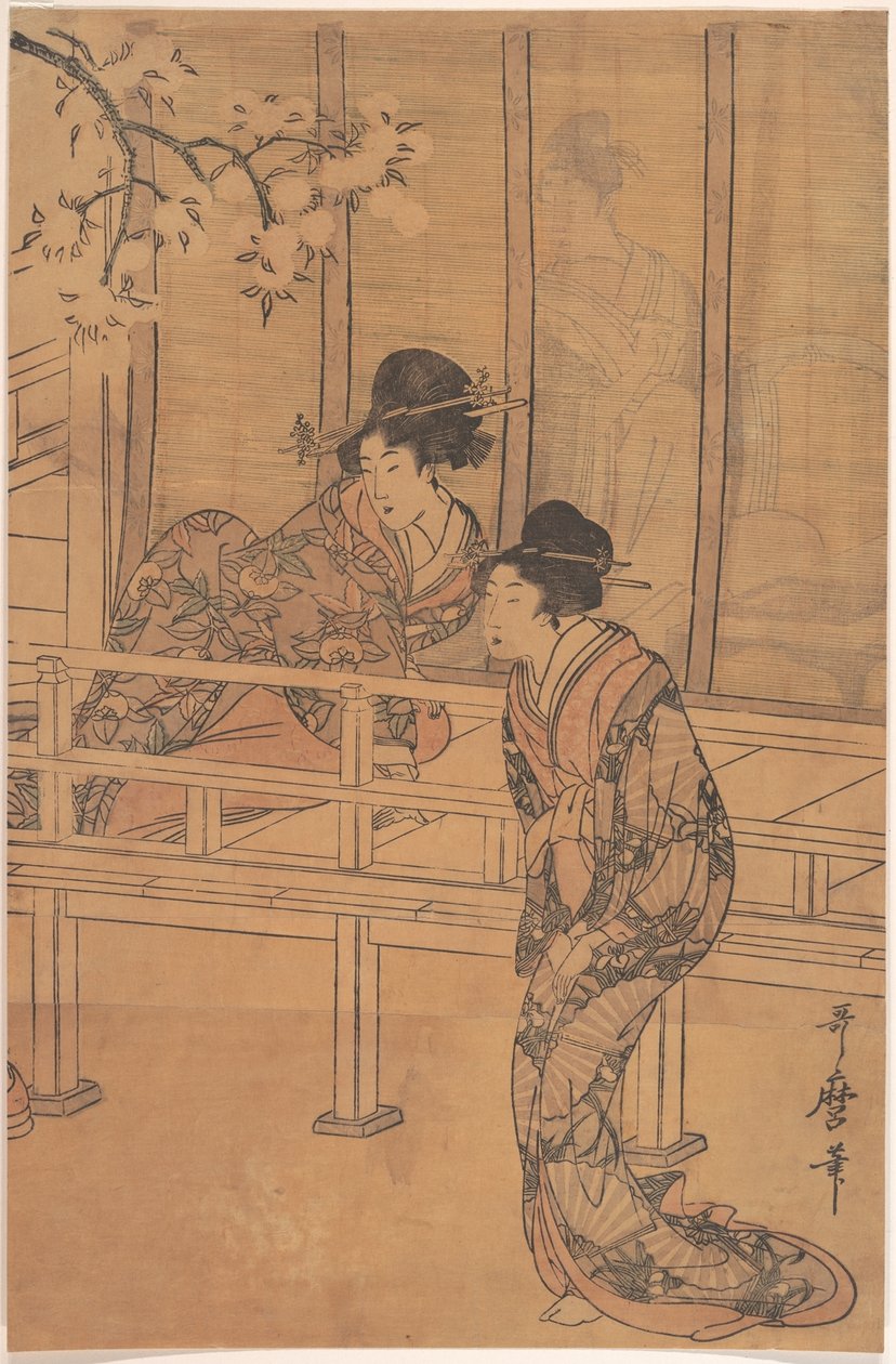 Damen fra Rokujō besøges af prinsesse Aoi af Kitagawa Utamaro