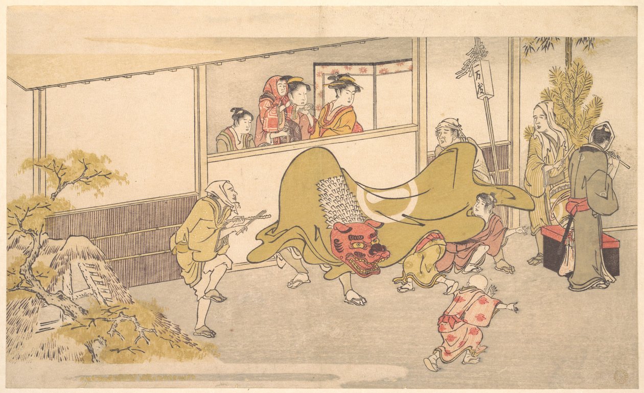 Løvedansen af Kitagawa Utamaro