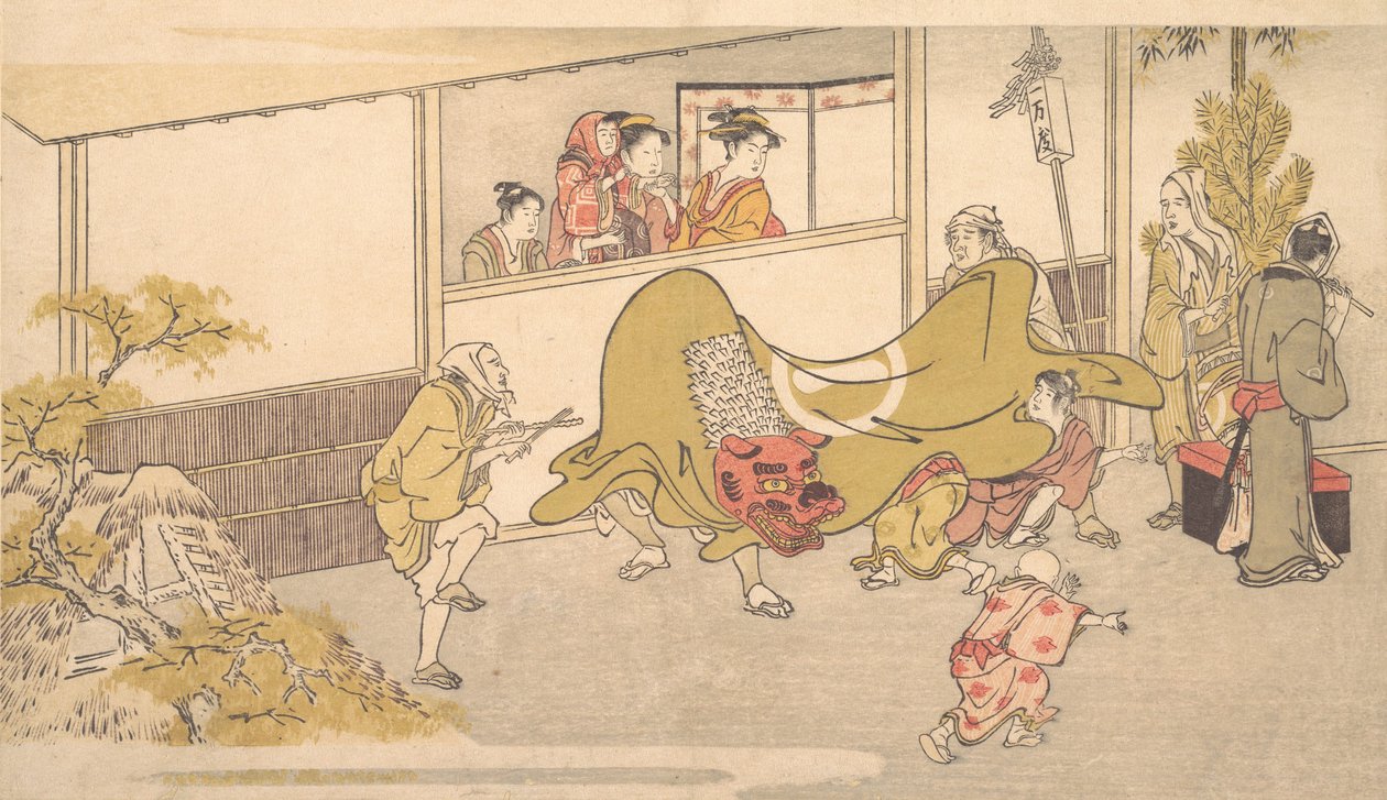 Løvedansen, 1789. af Kitagawa Utamaro