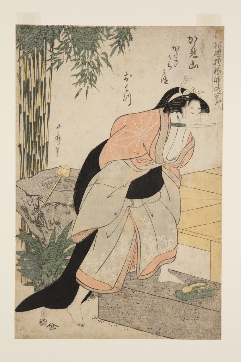 te Paragraph of Revenge-medlem Kagamiyama, den første (Kagamiyama Revenge Team Ohatsu) af Kitagawa Utamaro
