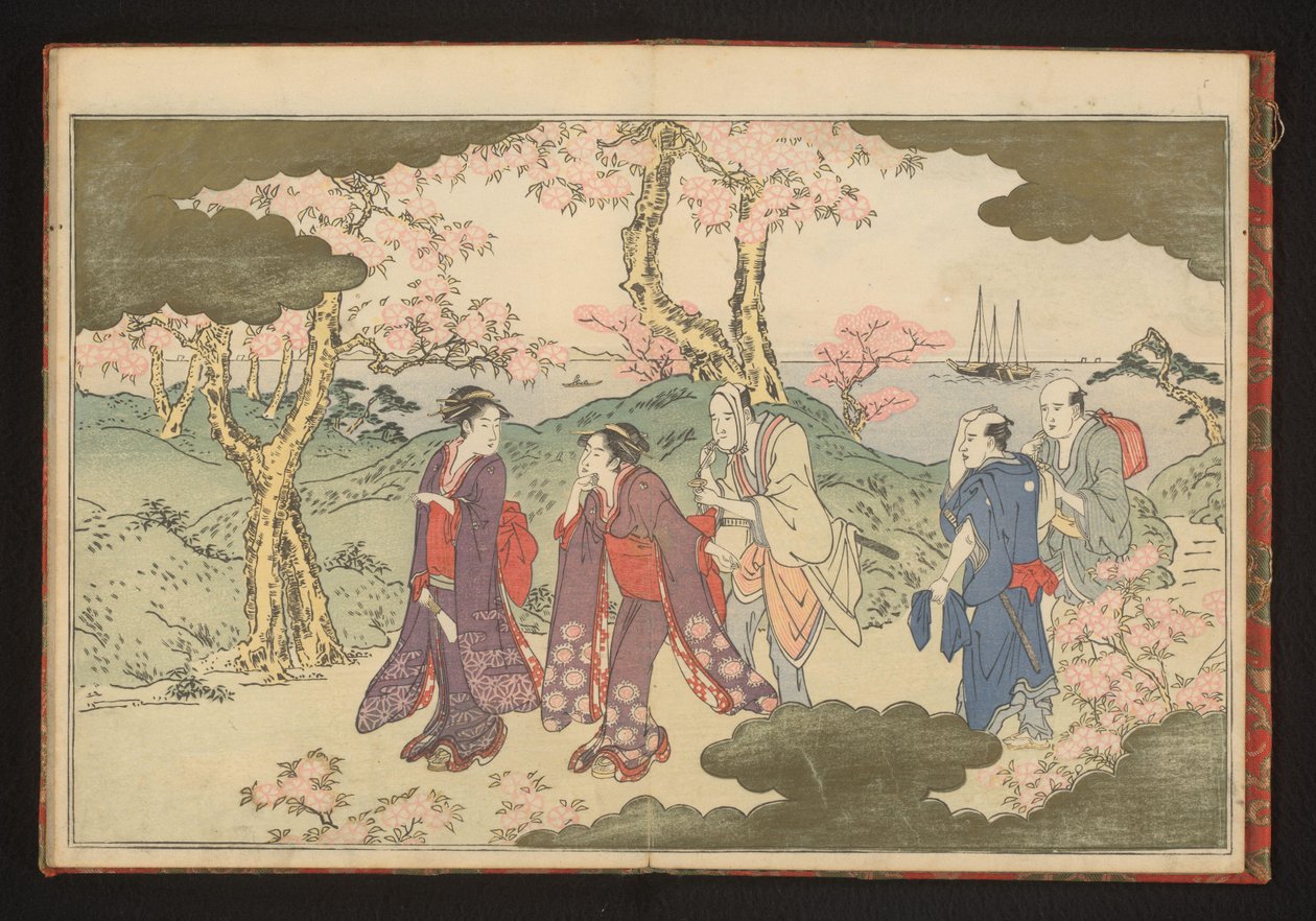 Bakkerne ved Gotenyama, Edo, med udsigt over Edo-bugten af Kitagawa Utamaro
