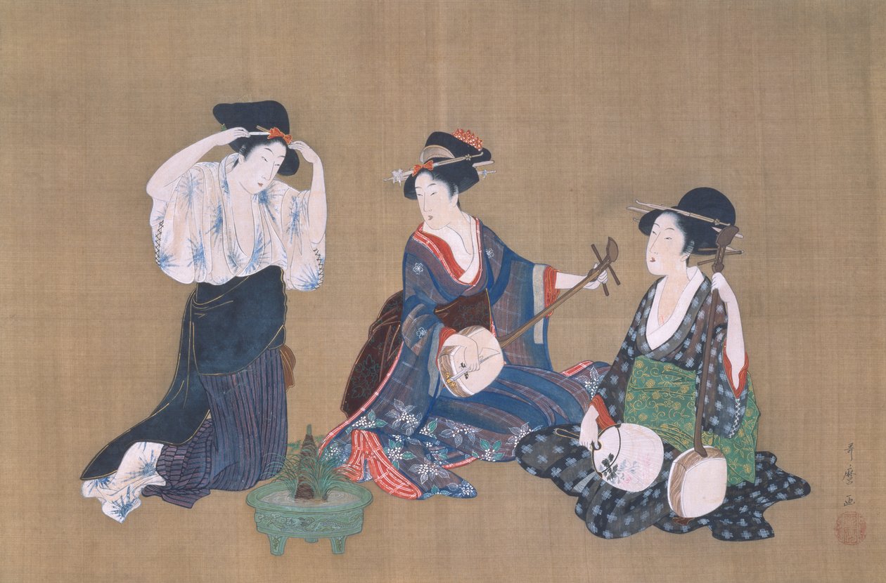 Tre skønheder, ca. 1790 af Kitagawa Utamaro