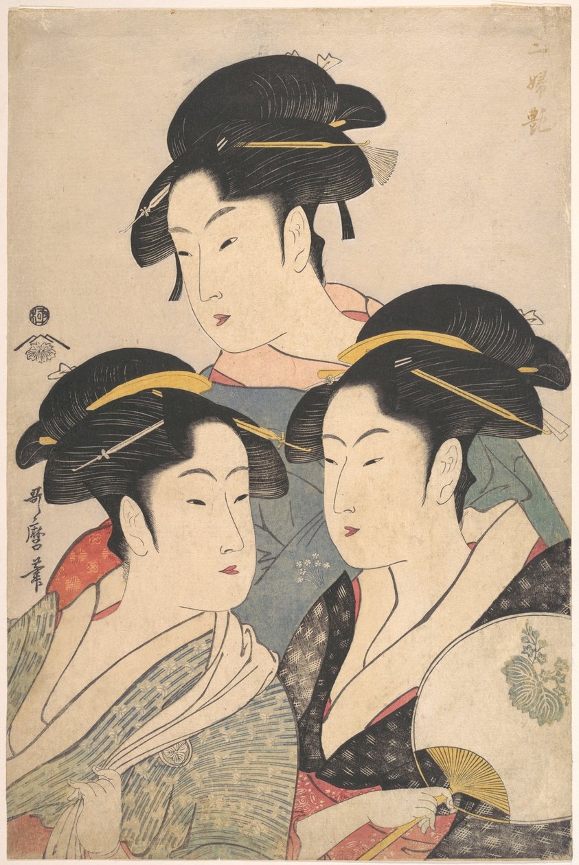 Tre skønheder fra Kwansei-perioden af Kitagawa Utamaro
