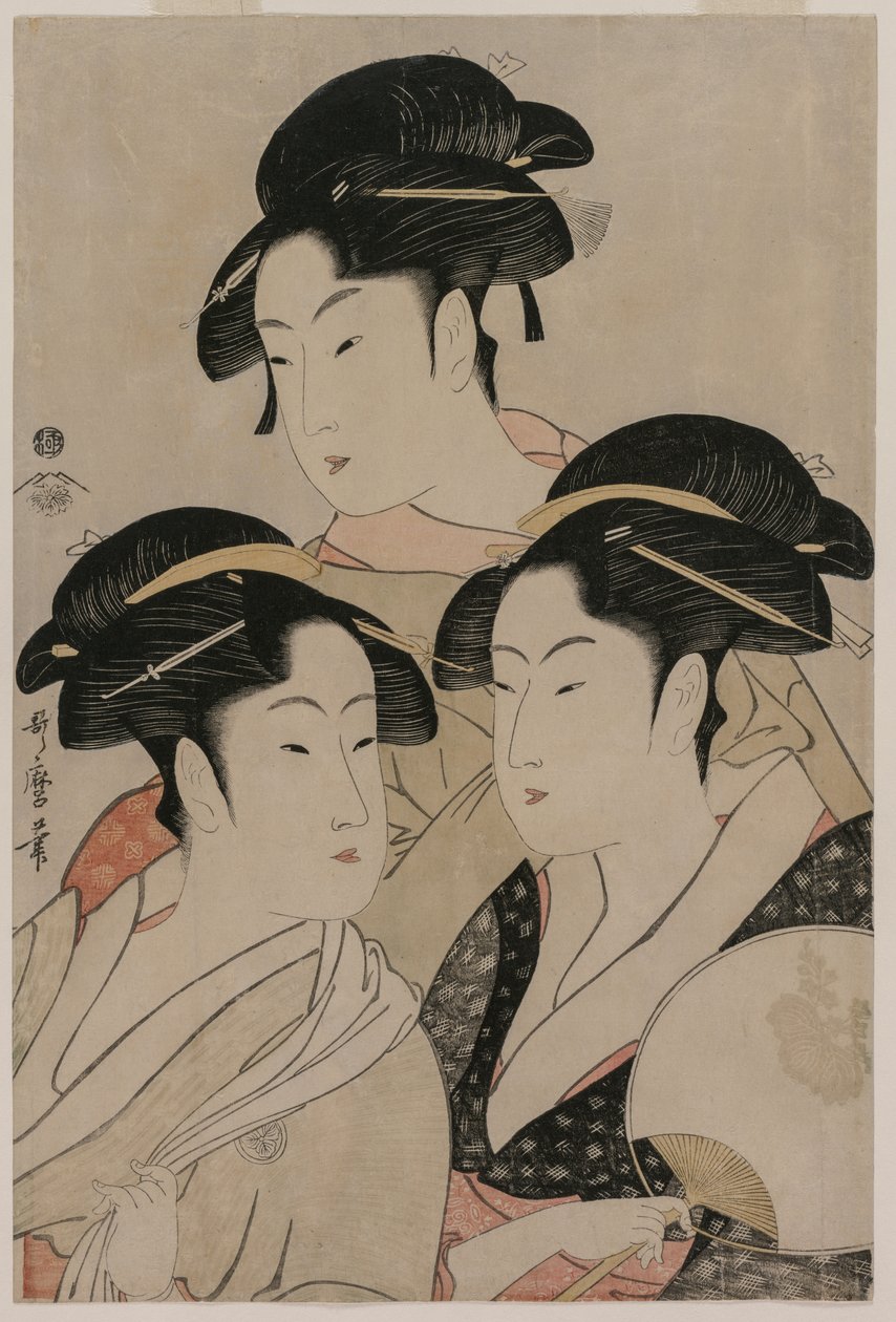 Toyohina Tomimoto, Takashimaya Ohisa, Forslag d Naniwaya Vågnede op, ca. 1794. af Kitagawa Utamaro