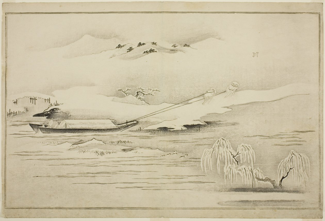 Towing a Barge in the Snow, fra albummet The Silver World af Kitagawa Utamaro