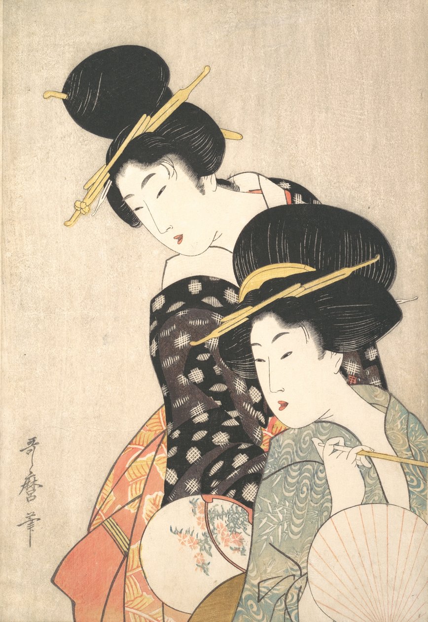 To kvinder, ca. 1790. af Kitagawa Utamaro