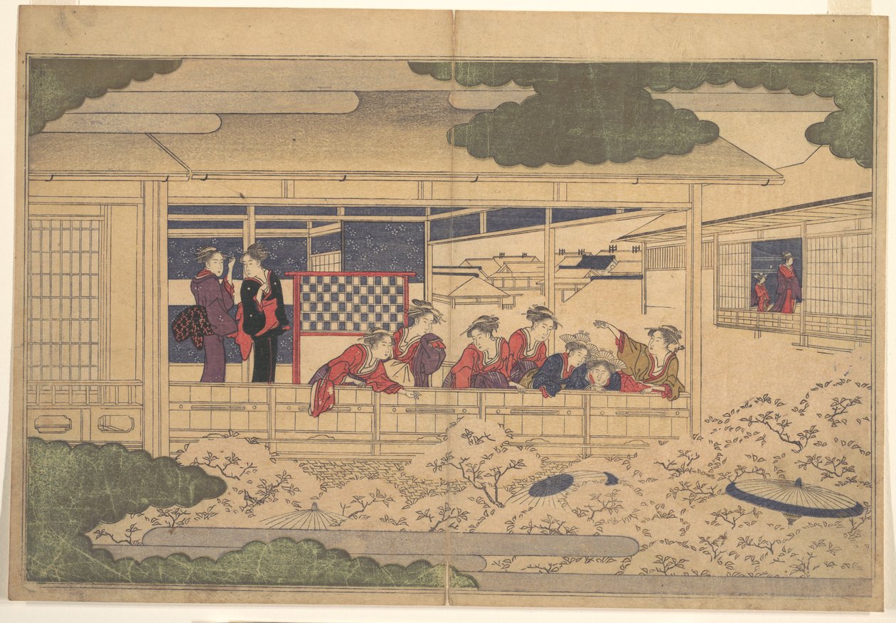 Beskuelse af kirsebærblomster af Kitagawa Utamaro