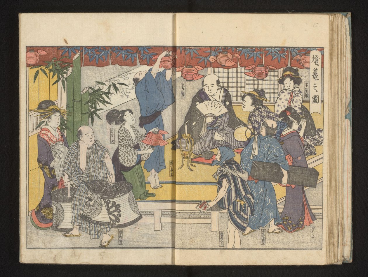 Forberedelser til lanternefestivalen af Kitagawa Utamaro
