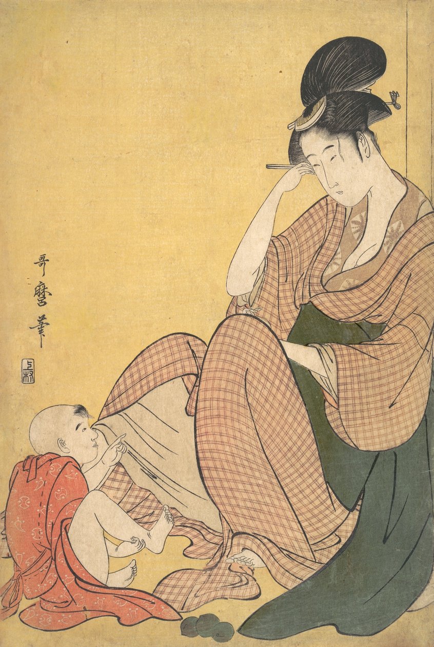 Kvinde og barn, ca. 1794-95. af Kitagawa Utamaro