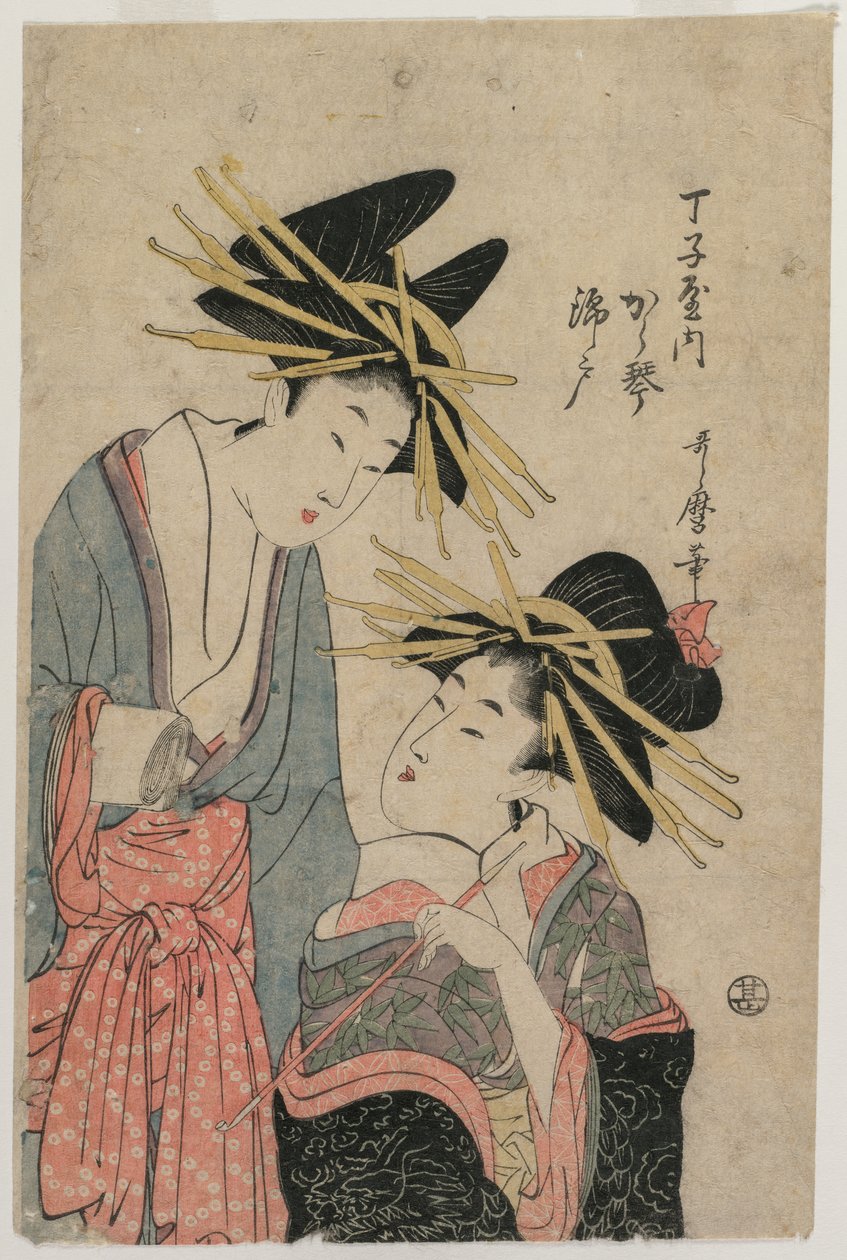 te skole r hænder s skaller sammen plan d Nishikido af f cho tid af Kitagawa Utamaro II